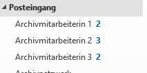 Archivpostfach und Ordner der Mitarbeitenden